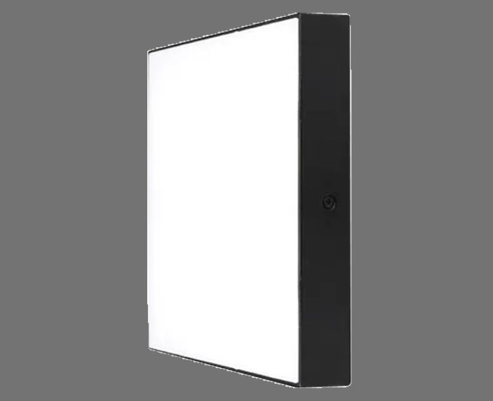 Ace Luno LED Surface Panel Trimless Square Black Body White Light 